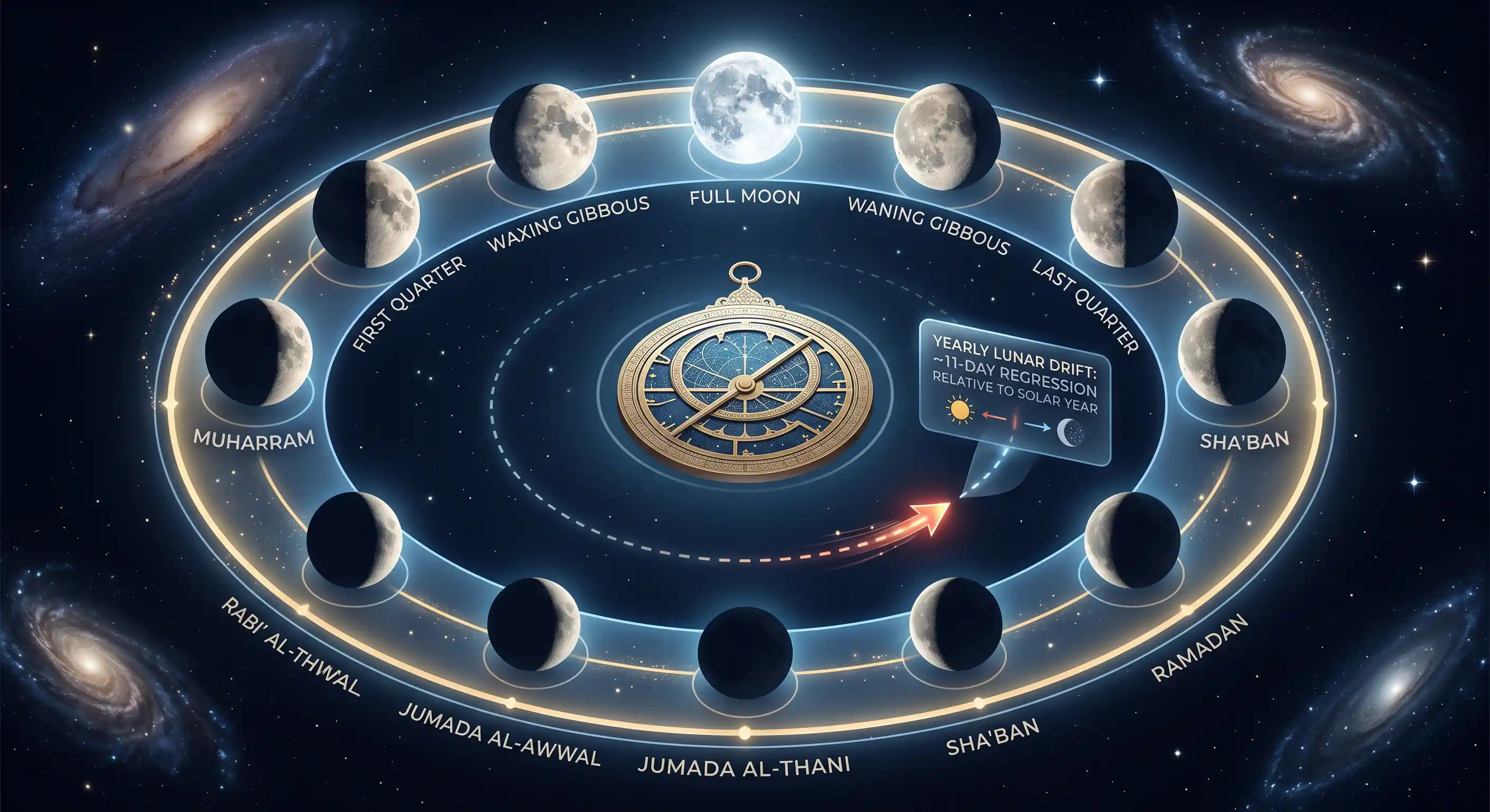 The Islamic Hijri lunar calendar and its 12 months