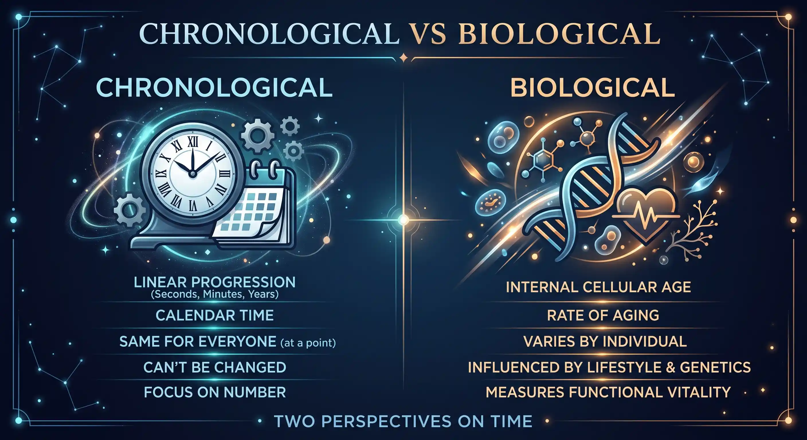 Chronological age versus biological age comparison