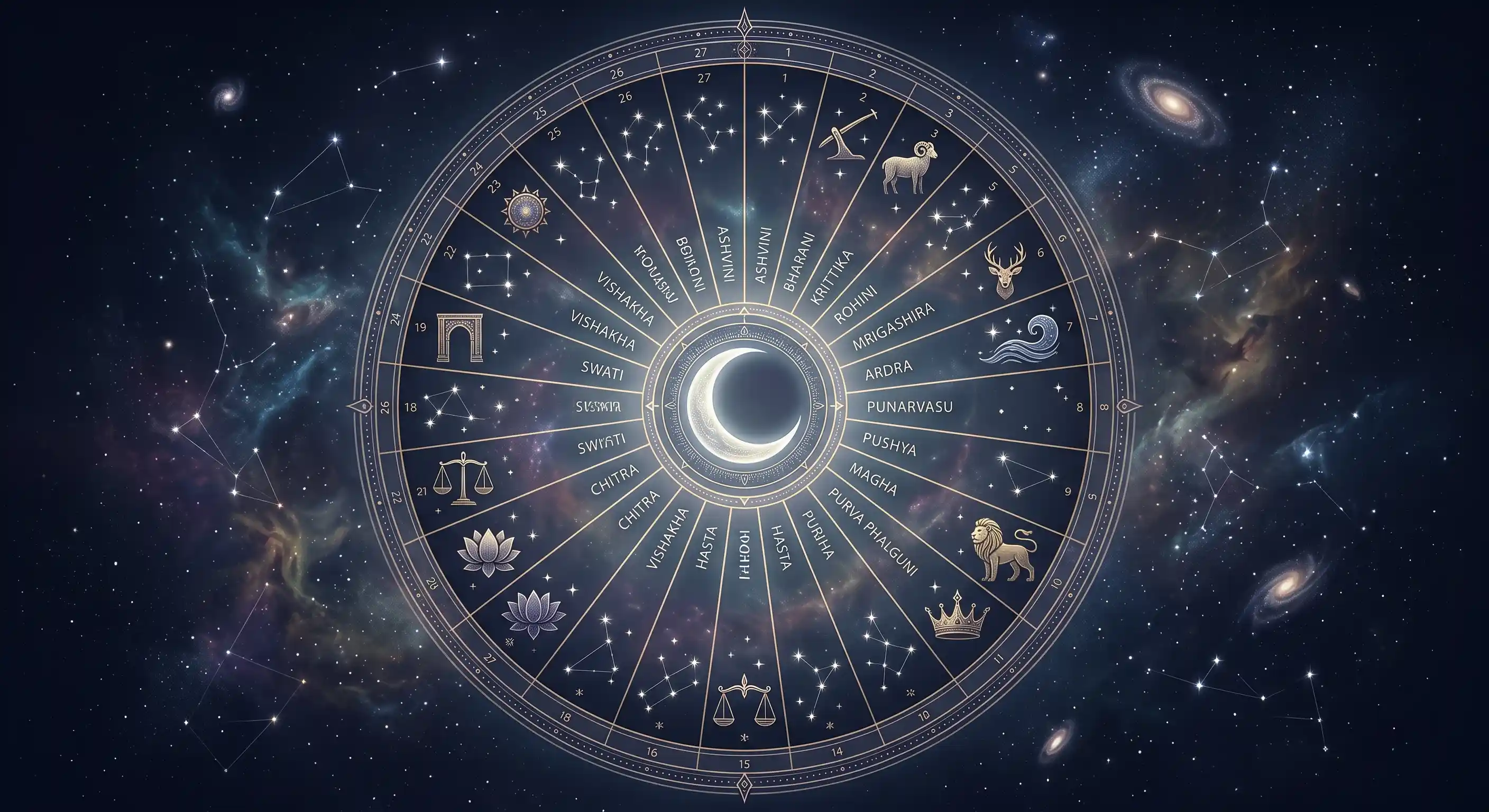 The 27 Vedic Nakshatras as segments of the lunar sky